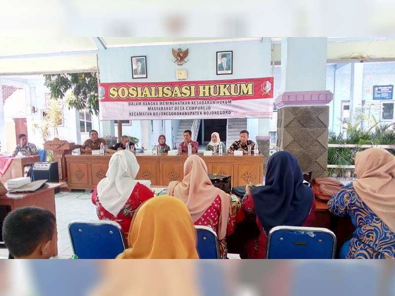 BNN dan Biro Hukum Pemprov Jatim, Gelar Sosialisasi Hukum di Desa Campurejo Bojonegoro