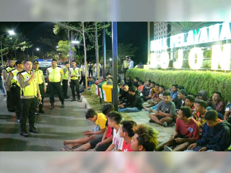 Resahkan Warga, Polres Bojonegoro Razia Balapan Liar, Puluhan Remaja Diamankan Petugas