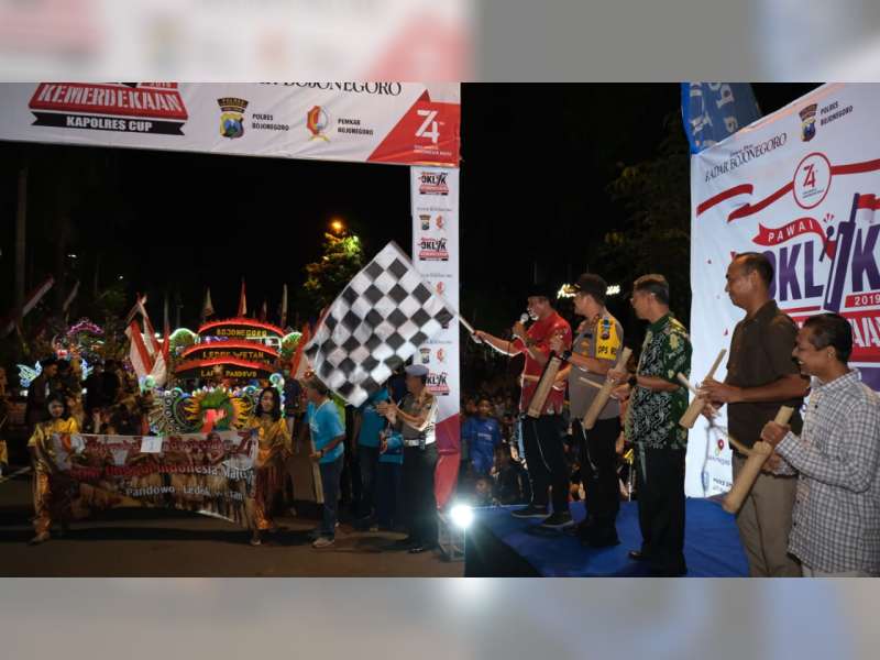 Wakil Bupati Bojonegoro Berangkatkan Peserta Pawai Oklik Kemerdekaan, Kapolres Cup