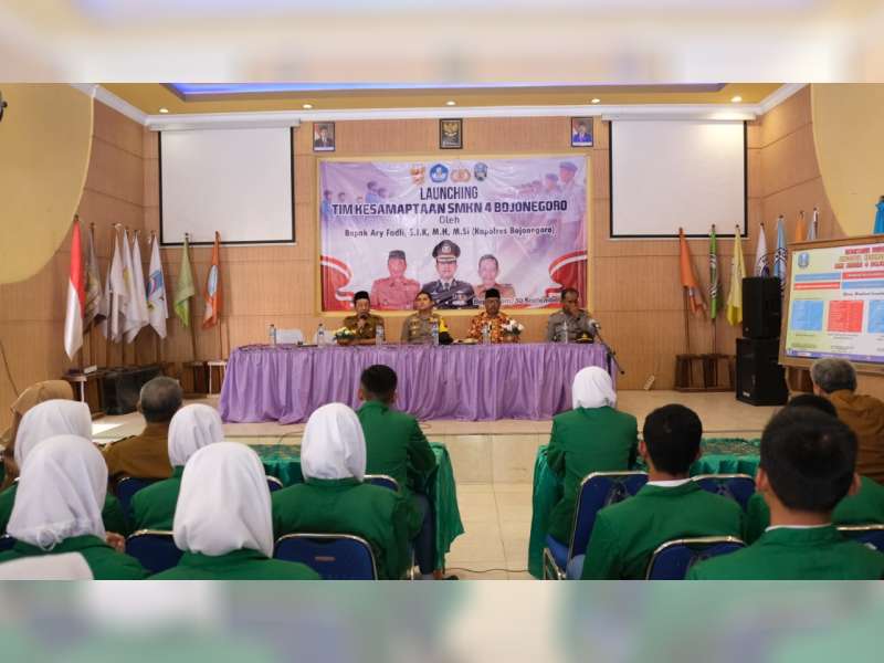 Kapolres Bojonegoro Hadiri Launching Tim Kesamaptaan SMKN 4 Bojonegoro