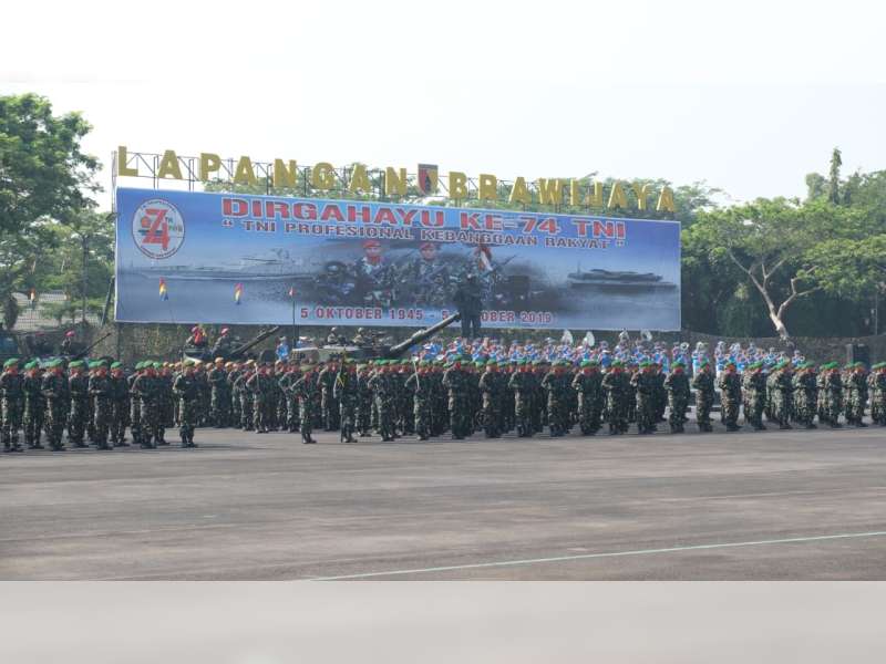 Kapolres Bersama Forpimda Bojonegoro Hadiri Upacara HUT TNI ke-74 di Kodam V Brawiajaya