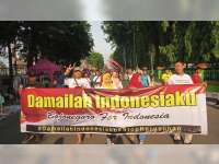Masyarakat Bojonegoro Cinta Damai Gelar Aksi 'Damailah Indonesiaku, Bojonegoro Untuk Indonesia'