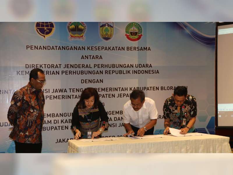 MOU Pembangunan dan Pengembangan Bandara Ngloram Blora Ditandatangani