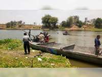Aparat Gabungan di Padangan Bojonegoro Adakan Operasi Penertiban Sedot Pasir Bengawan Solo