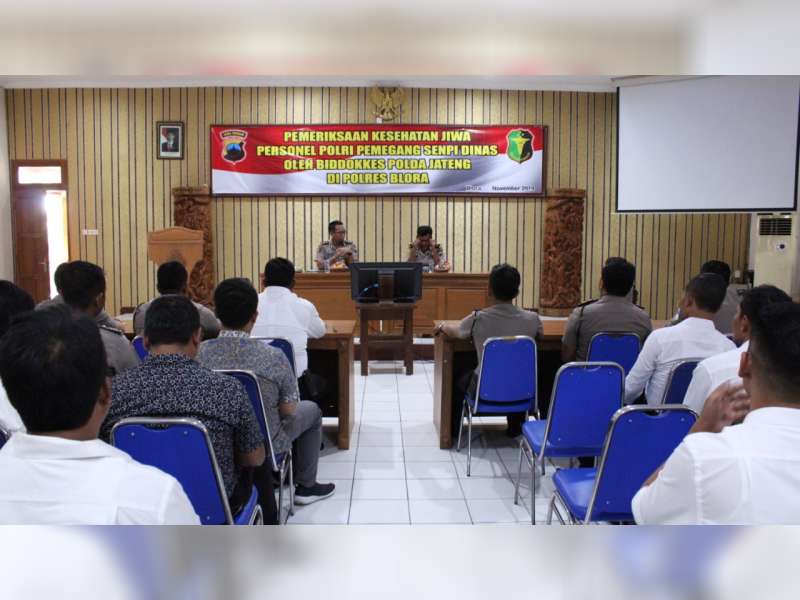 Antisipasi Penyalahgunaan Senpi, Anggota Polres Blora Jalani Tes Kesehatan Jiwa Berkala