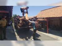 Polisi Bersama Aparat Gabungan di Blora, Amankan Ratusan Kayu Jati Diduga Hasil Curian