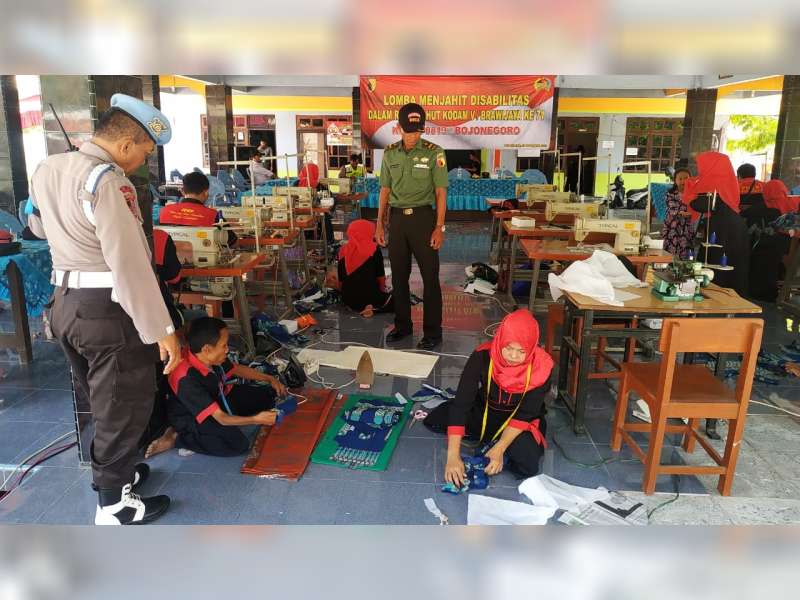 Lomba Menjahit Disabilitas, Peringatan HUT Kodam V Brawijaya, Digelar di Kepohbaru Bojonegoro