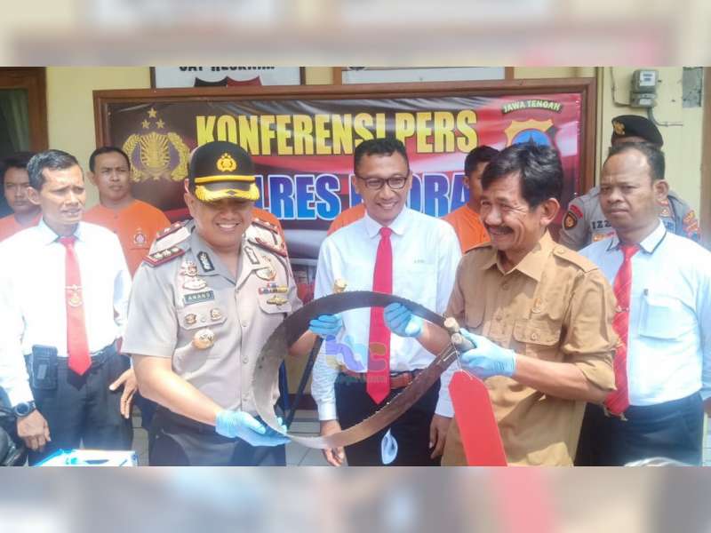 Polres Blora, Berhasil Tangkap 5 Orang Anggota Komplotan Pelaku Illegal Logging