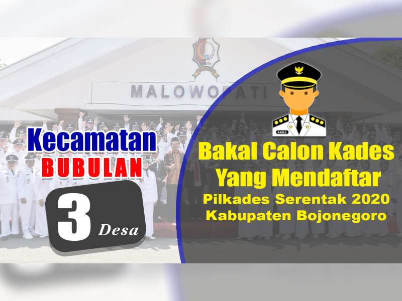 Bakal Calon Kades yang Mendaftar dalam Pilkades 2020, Kecamatan Bubulan Bojonegoro