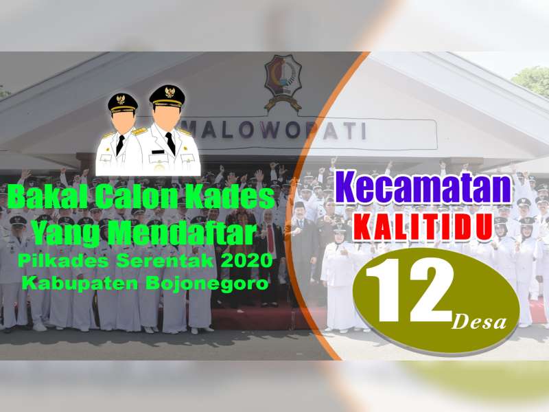 Bakal Calon Kades yang Mendaftar dalam Pilkades 2020, Kecamatan Kalitidu Bojonegoro