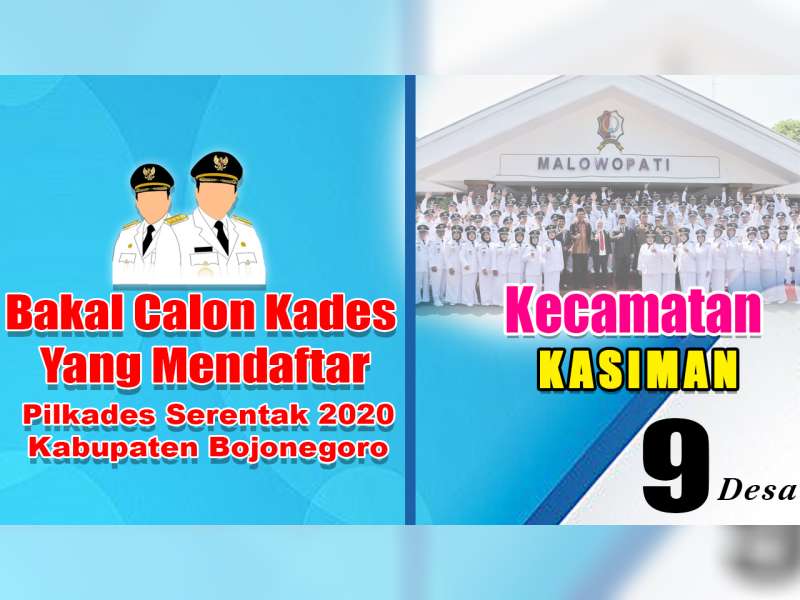 Bakal Calon Kades yang Mendaftar dalam Pilkades 2020, Kecamatan Kasiman Bojonegoro