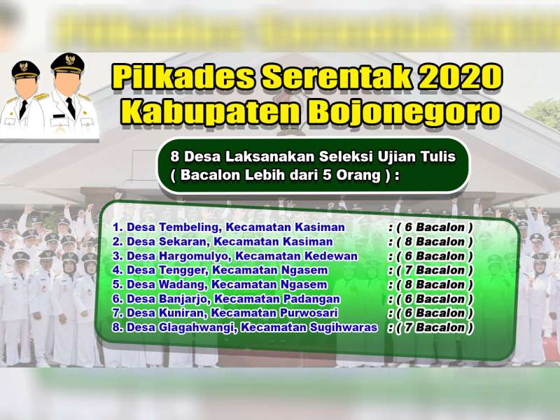 Bakal Calon Kades Lebih 5 Orang, 8 Desa di Bojonegoro Akan Laksanakan Seleksi Ujian Tulis