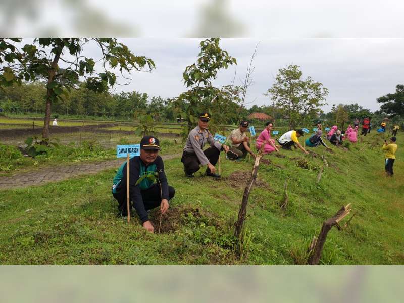 Peduli Penghijauan, Tiga Pilar di Ngasem Bojonegoro Tanam Ratusan Bibit Pohon