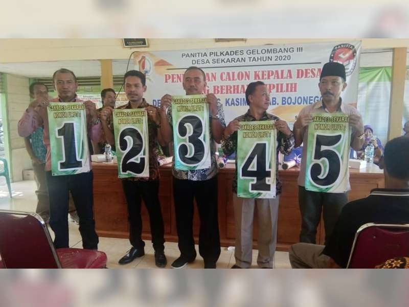 Inilah Nama dan Nomor Urut Calon Kades, Pilkades Kecamatan Kasiman Bojonegoro