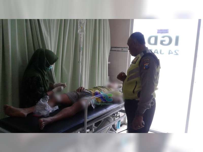 Tabrakan Motor di Kalitidu Bojonegoro Seorang Pengendara Luka-Luka