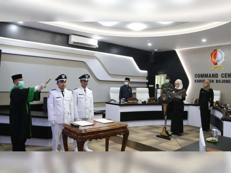 Bupati Bojonegoro Kembali Lantik 109 Kepala Desa, Melalui Video Conference