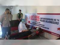 Rangkaian Peringatan Hari Bhayangkara, Polres Bojonegoro Gelar Bakti Sosial Donor Darah