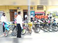 Polres Blora Amankan 10 Tersangka Curanmor Berikut Barang Bukti 17 Sepeda Motor