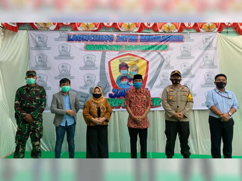 Forkopimda Bojonegoro Ikuti Launching 'Jatim Bermasker' oleh Forkopimda Jatim, Secara Daring