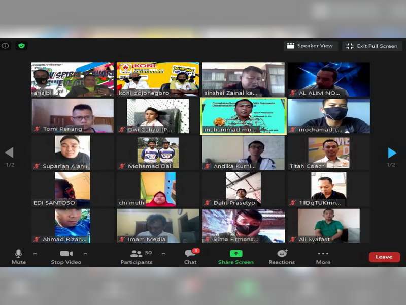 KONI Bojonegoro Bahas Peningkatan Kompetensi Fisik Atlet di Masa Pandemi Covid-19