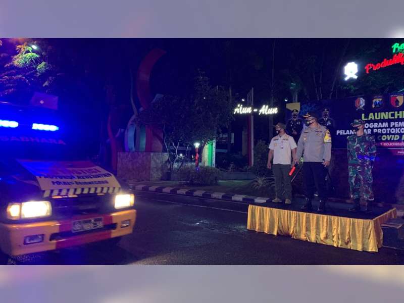 Polres Bojonegoro Launching 'Mobile Covid Hunter' untuk Operasi Yustisi Covid-19