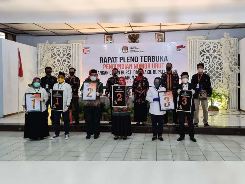 KPU Blora Tetapkan Nomor Urut Pasangan Calon Bupati - Wakil Bupati dalam Pilkada 2020