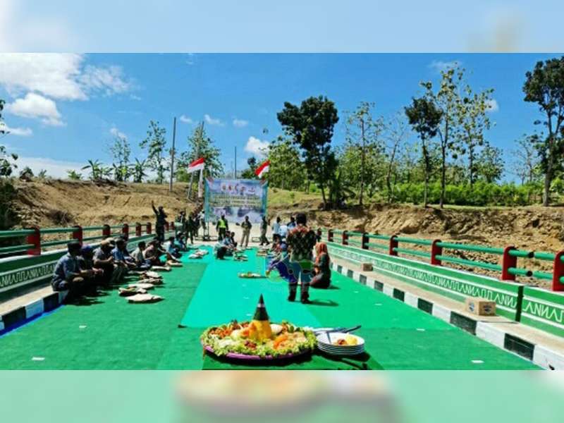Peresmian Jembatan Clebung di Bubulan Bojonegoro Disambut dengan Syukuran Warga