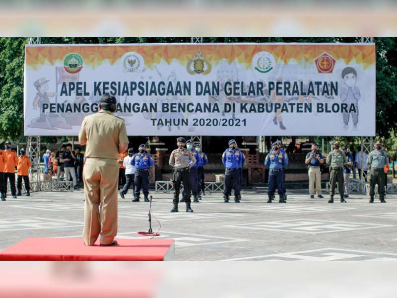 Aparat Gabungan di Blora Gelar Apel Kesiapsiagaan Penanggulangan Bencana