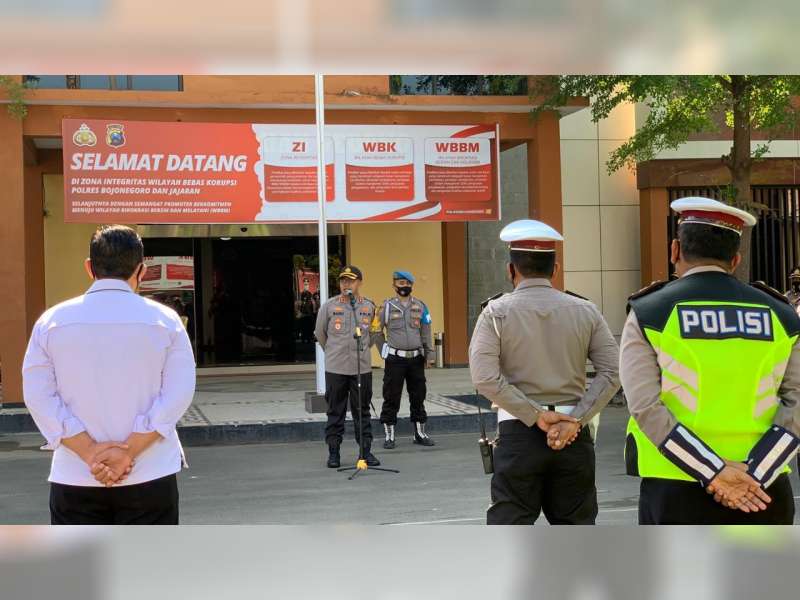 AKBP M Budi Hendrawan Pimpin Apel Terakhir Sebagai Kapolres Bojonegoro
