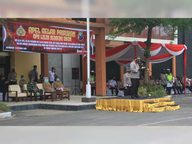Polres Bojonegoro Laksanakan Apel Gelar Pasukan Operasi Lilin Semeru 2020