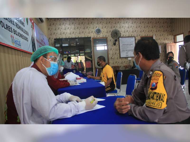 Sembuh dari COVID-19, 23 Anggota Polres Bojonegoro Lakukan Donor Plasma Konvalesen