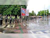 Aparat Gabungan di Blora Gelar Apel Persiapan Program Jateng di Rumah Saja