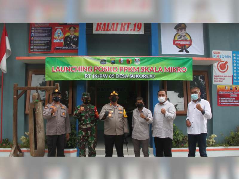 Kapolres Bojonegoro Launching Posko PPKM Skala Mikro di Desa SukorejoKecamatan Kota