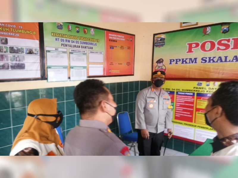 Kunjungi Posko PPKM Skala Mikro, Kapolres Bojonegoro Ajak Warga Disiplin Protokol Kesehatan