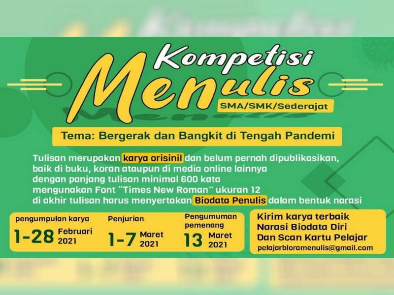 Kompetisi Menulis di Blora Diikuti Sejumlah Pelajar dari Luar Daerah