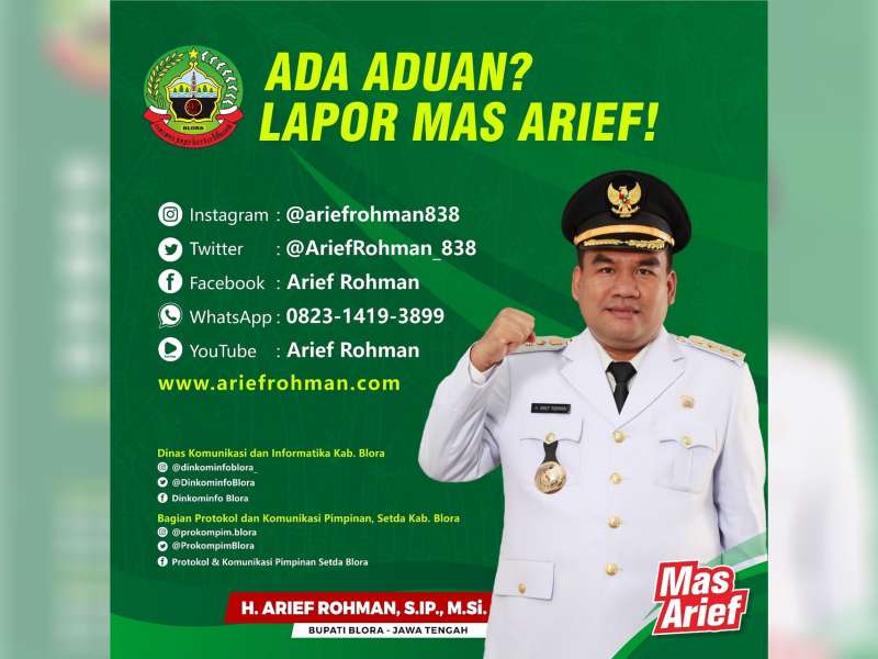 Berikut Ini Akun Media Sosial OPD Pemkab Blora untuk Aduan Layanan Masyarakat