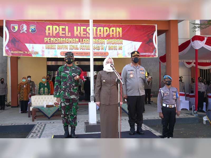 Apel Kesiapan Pengamanan Larangan Mudik Lebaran 2021 Digelar di Bojonegoro