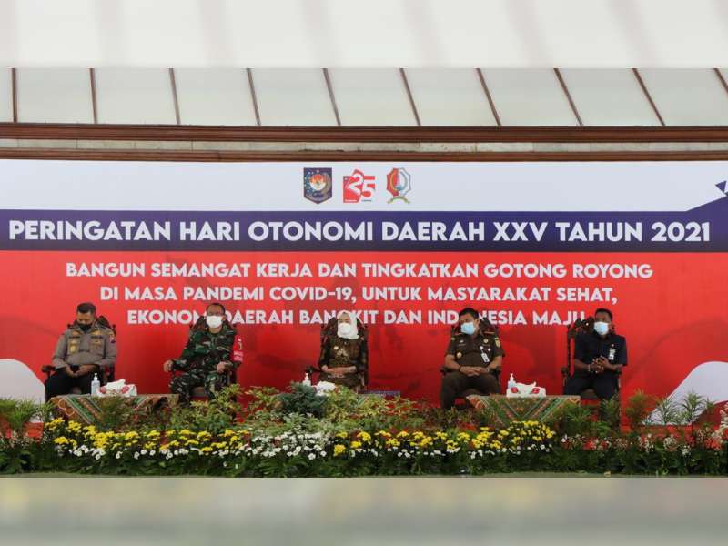 Bupati Bojonegoro Hadiri Puncak Peringatan Hari Otonomi Daerah 2021 Secara Virtual