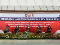 Bupati Bojonegoro Hadiri Puncak Peringatan Hari Otonomi Daerah 2021 Secara Virtual