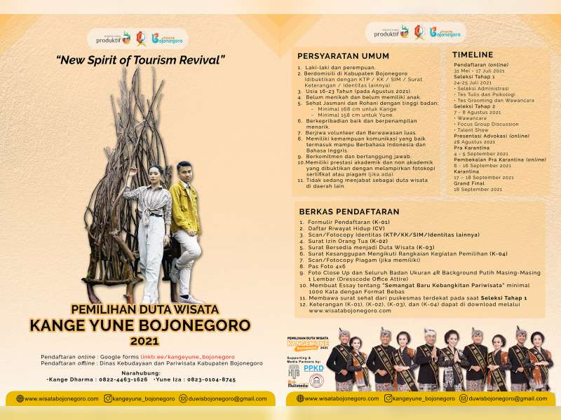 Pemkab Bojonegoro Buka Pendaftaran Pemilihan Duta Wisata Kange Yune 2021
