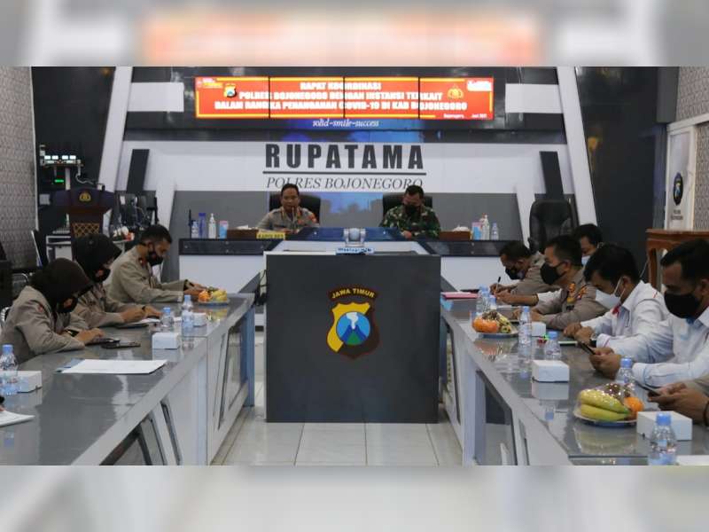 Polres Bojonegoro Gelar Rakor Antisipasi Lonjakan COVID-19