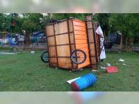 Diterjang Angin Kencang, 7 Lapak Pedagang di Lapangan Kridosono Blora, Rusak