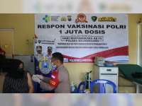 Peringati Hari Bhayangkara, Polres Bojonegoro Gelar Vaksinasi Corona Massal
