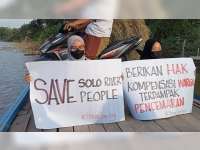 Sungai Bengawan Solo di Bojonegoro Tercemar, Pegiat Lingkungan Gelar Aksi Protes