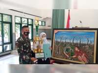 Pelajar SMP Asal Jatirogo Raih Juara 1 Lomba Lukis HUT TNI yang Digelar Kodim Tuban