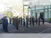 Dandim Bersama Bupati Tuban Ikuti Upacara Peringatan HUT TNI Ke-76 Secara Virtual