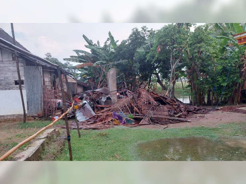 Diduga Sudah Lapuk, Dapur Milik Warga Sumberrejo, Bojonegoro, Roboh Diterjang Angin Kencang