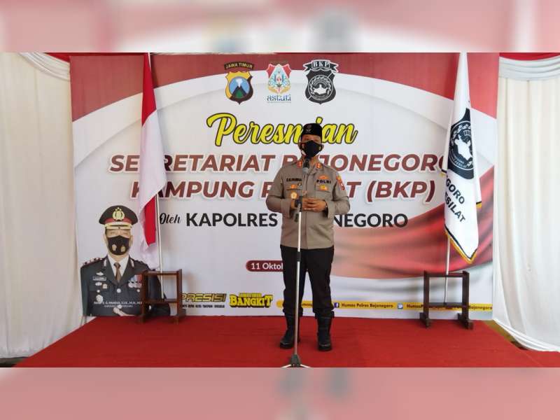 Kapolres AKBP EG Pandia Resmikan Sekretariat Bojonegoro Kampung Pesilat