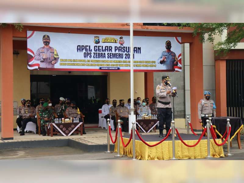Awali Operasi Zebra Semeru 2021, Polres Bojonegoro Lakukan Apel Gelar Pasukan