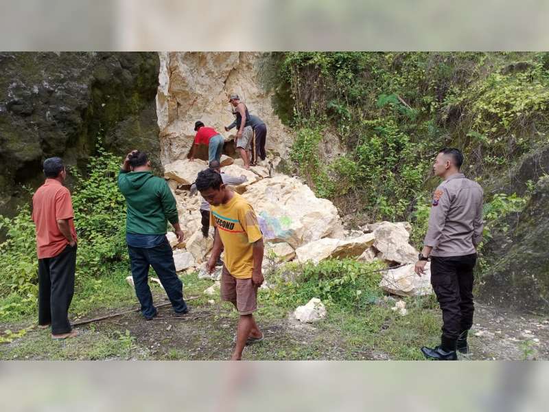 Seorang Penambang Galian di Baureno, Bojonegoro, Tewas Tertimbun Reruntuhan Batu Kapur